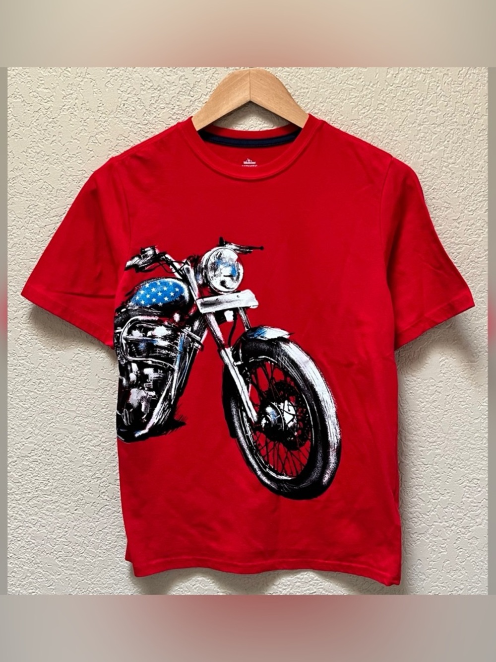 Boy Patriotic 4th of July Motorcycle Theme Shirt Size-XL 14-16